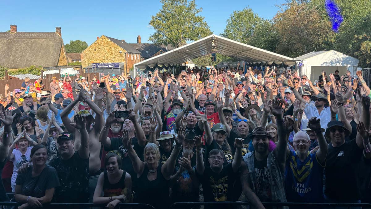 Leatherat crowd at Brasenose Fringe, Cropredy, 2025