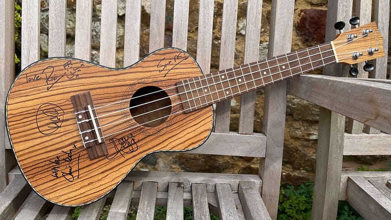 Ukulele signed by Fairport Convention and Leatherat