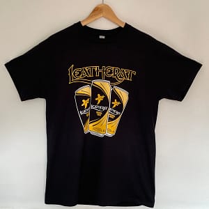 Leatherat cider T-shirt on hanger