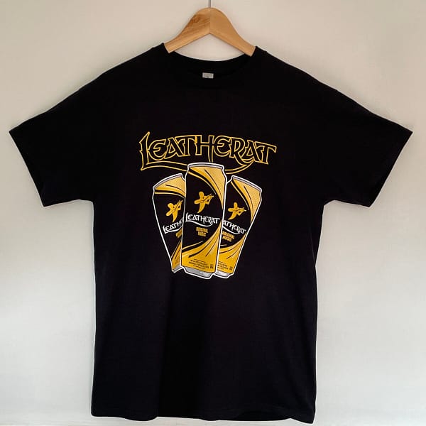 Leatherat cider T-shirt on hanger